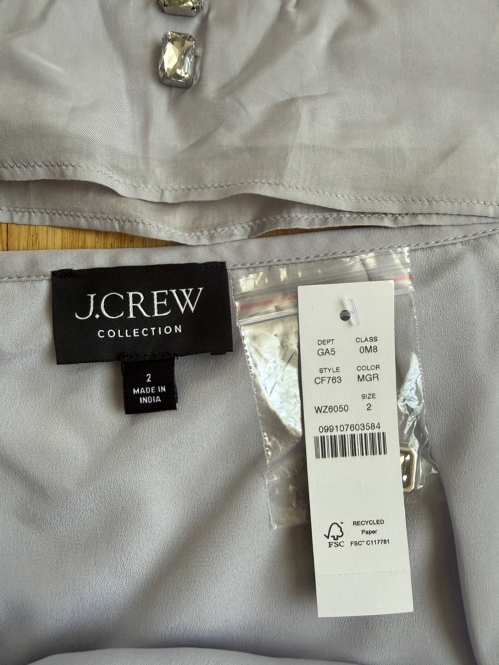 J. Crew Lavender Beaded Silk Skirt Set - Picture 2 of 3